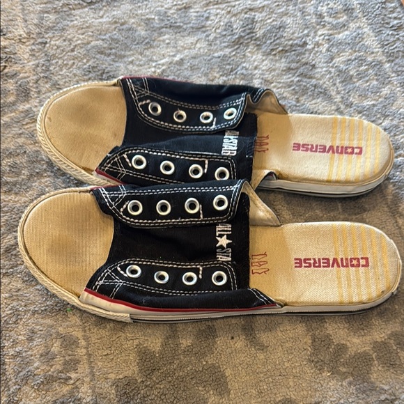 Converse Black Slides- Y2K- Rare- Mens 8/Womens 10 - Picture 2 of 5